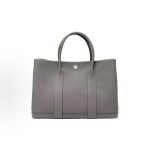 HERMES Garden Party 30 Silver clasp Handbag 30 Women\'s Edition 0L Grismeyer Cumulonimbus Cloud Grey